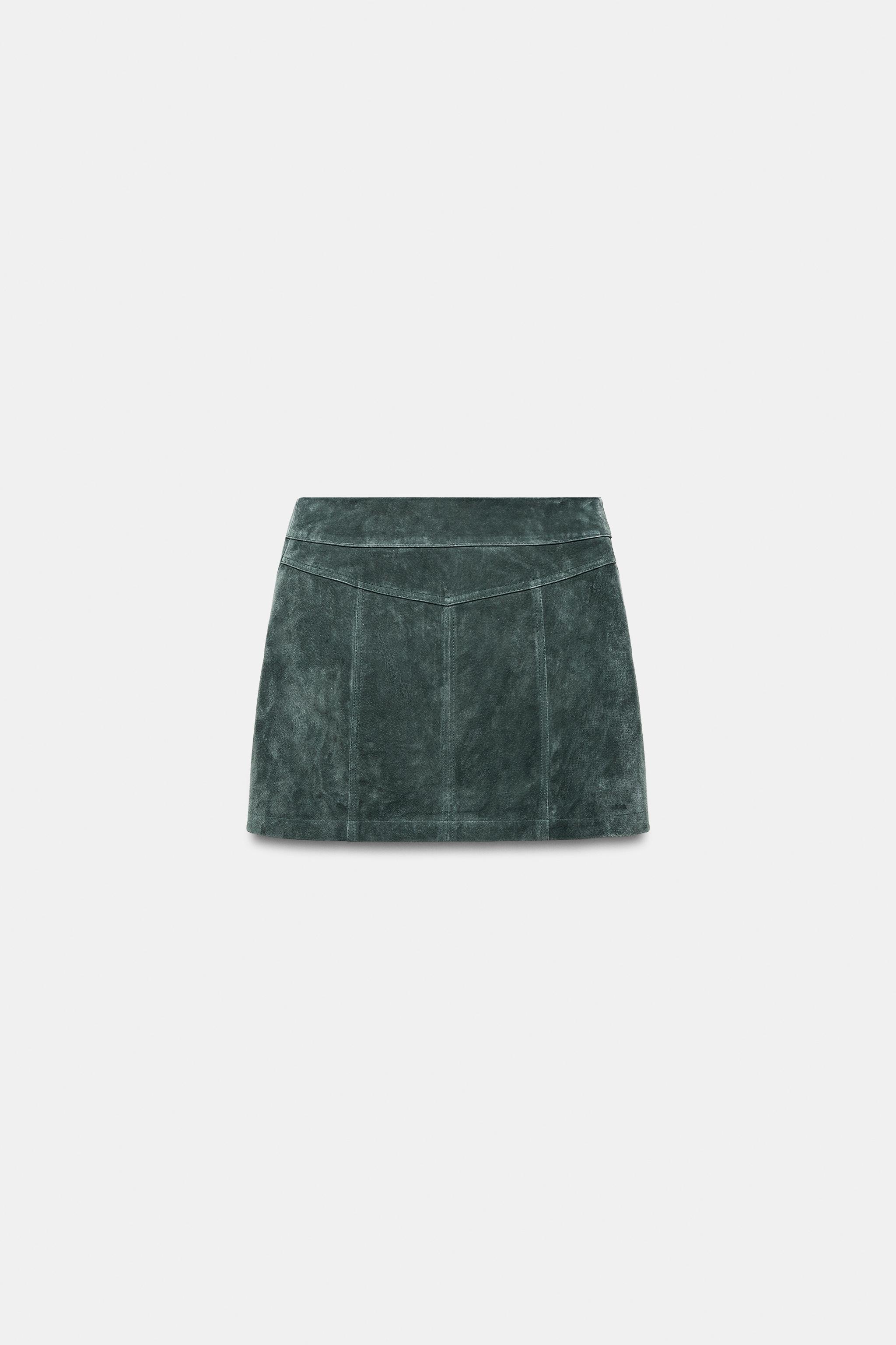 100% SUEDE LEATHER MINI SKIRT
